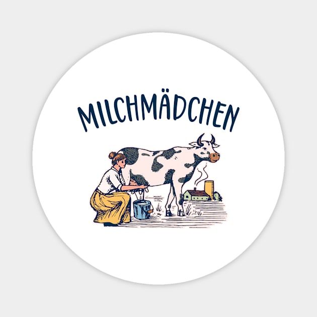 Milchmädchen Molkerei retro Magnet by Foxxy Merch